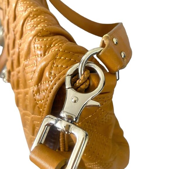 Cole Haan Jenna Brown Genuine Leather Quilted Handbag Shoulder Bag Satchel $398 - Picture 9 of 15